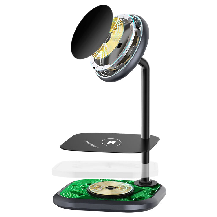 Rixus RXWC55 Wireless Magnetic Charging Stand 15W Black – Bild 3