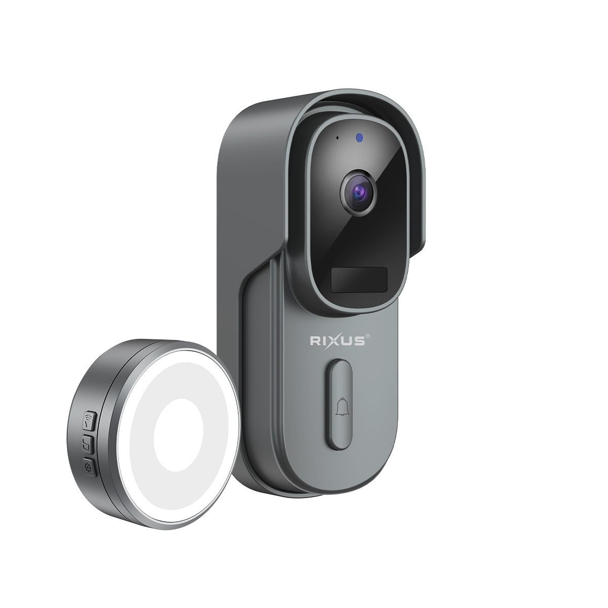 Rixus Wireless Akku Powered Doorbell mit Kamera Gray