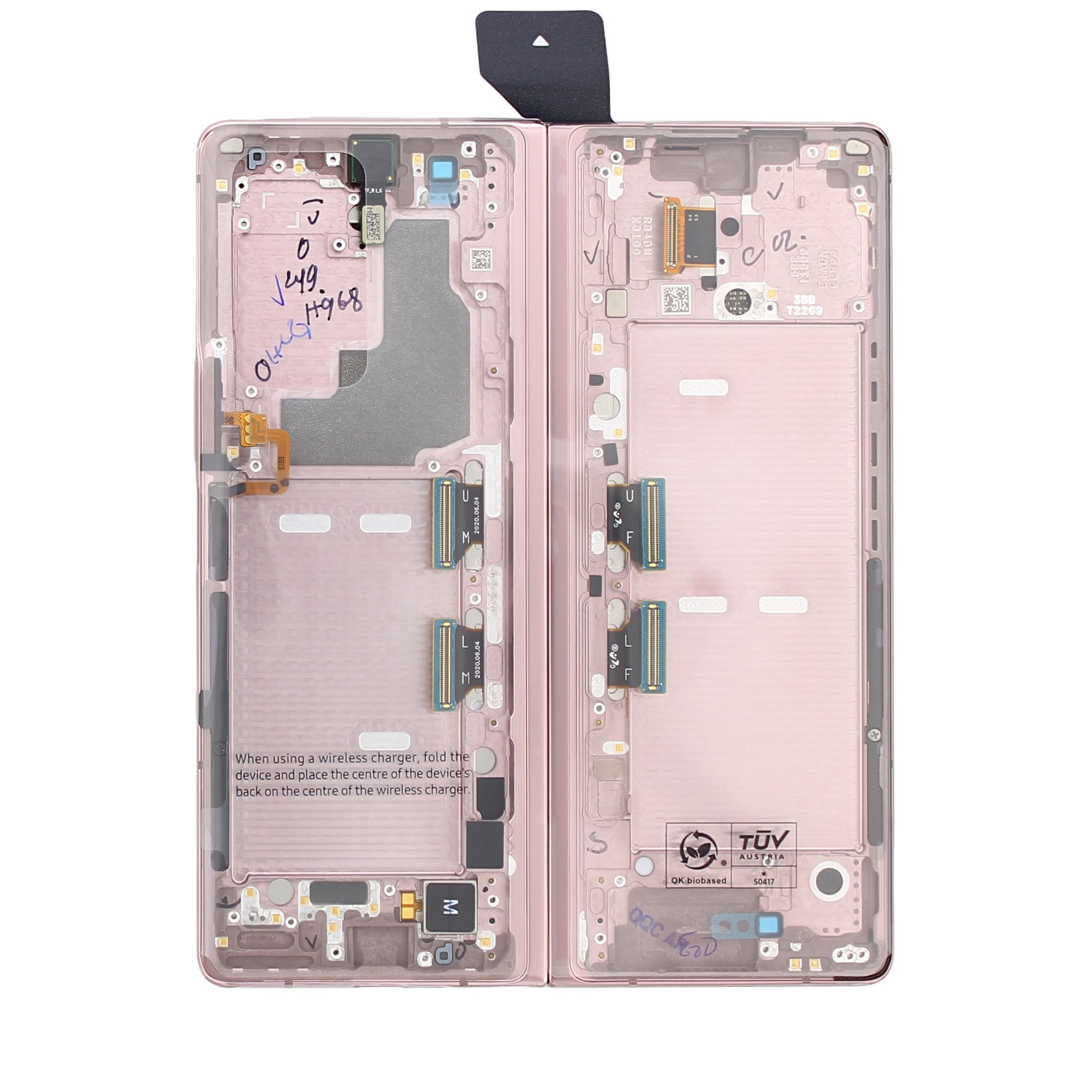 Samsung Galaxy Z Fold2 5G F916B Main Display und Touchscreen-Digitizer mit Rahmen Mystic Bronze mit Bronze Hinge Service Pack – Bild 3