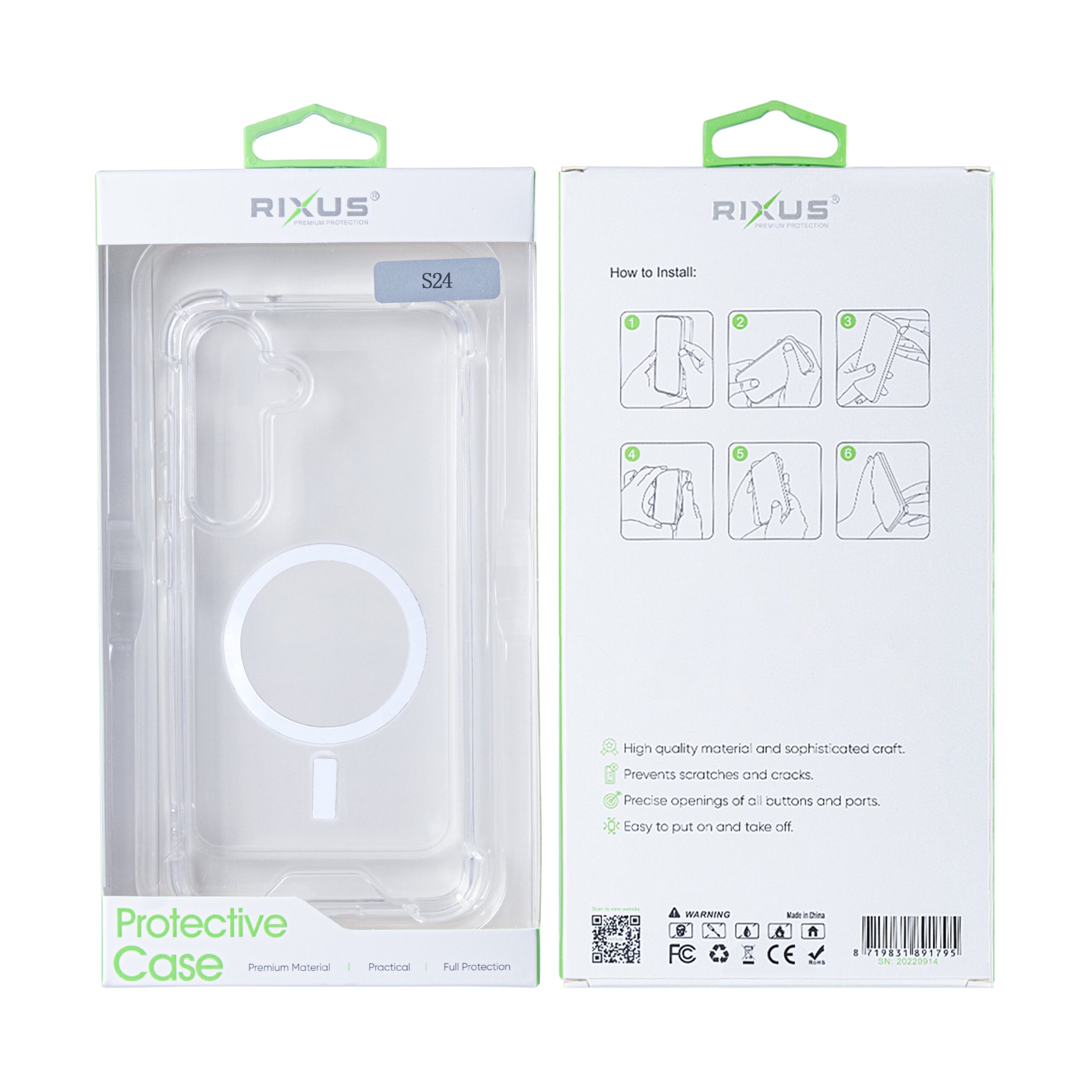 Rixus Anti-Burst Hülle mit MagSafe kompatibel für Samsung Galaxy S24, S25 Transparent – Bild 6