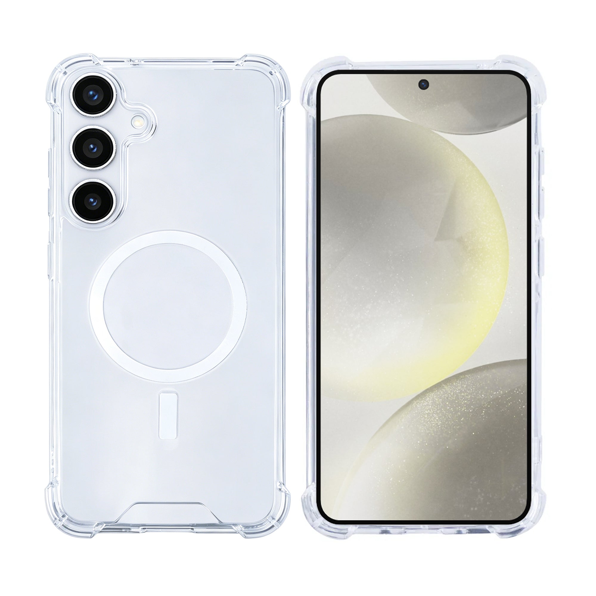 Rixus Anti-Burst Hülle mit MagSafe kompatibel für Samsung Galaxy S24 Plus, S25 Plus Transparent – Bild 3