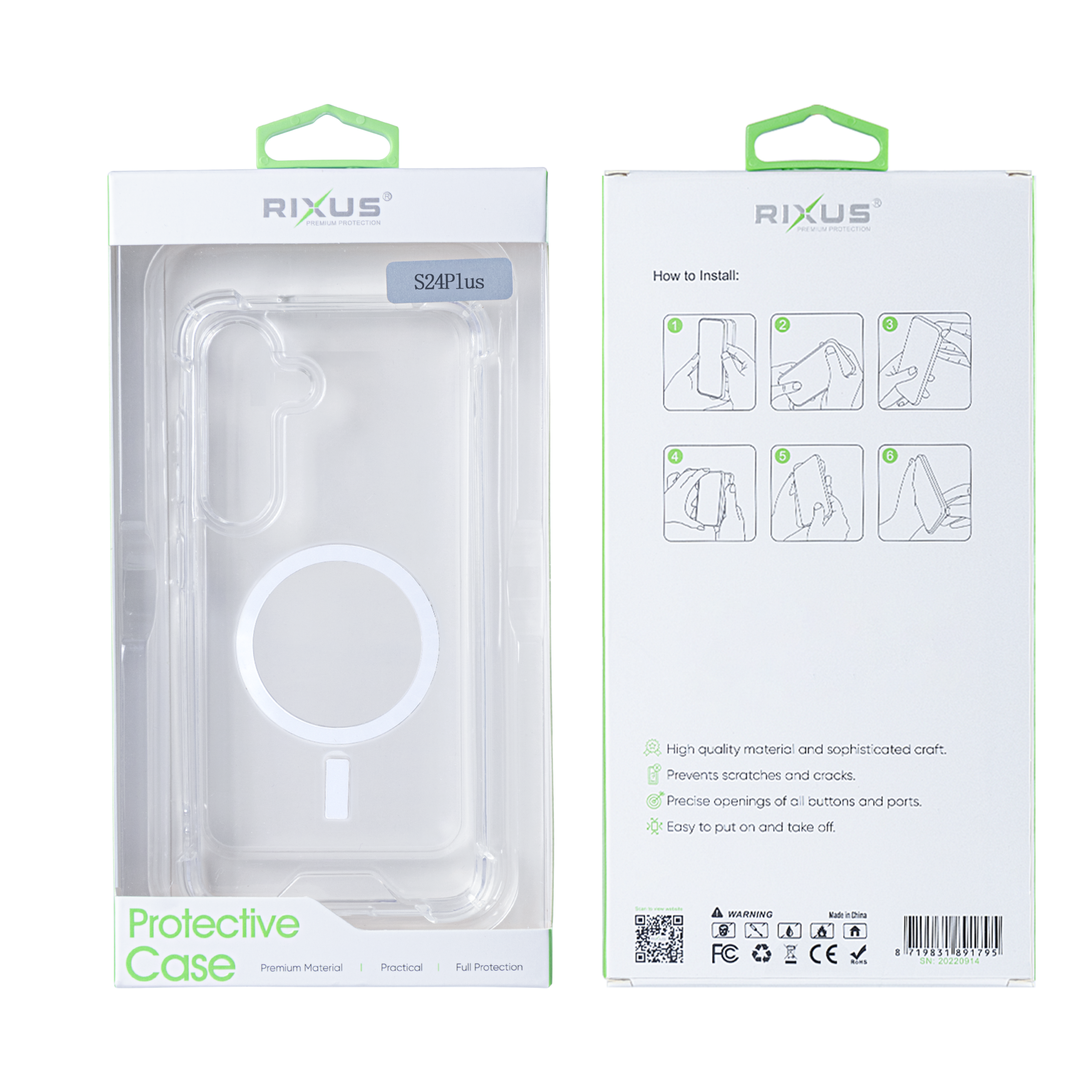 Rixus Anti-Burst Hülle mit MagSafe kompatibel für Samsung Galaxy S24 Plus, S25 Plus Transparent – Bild 5