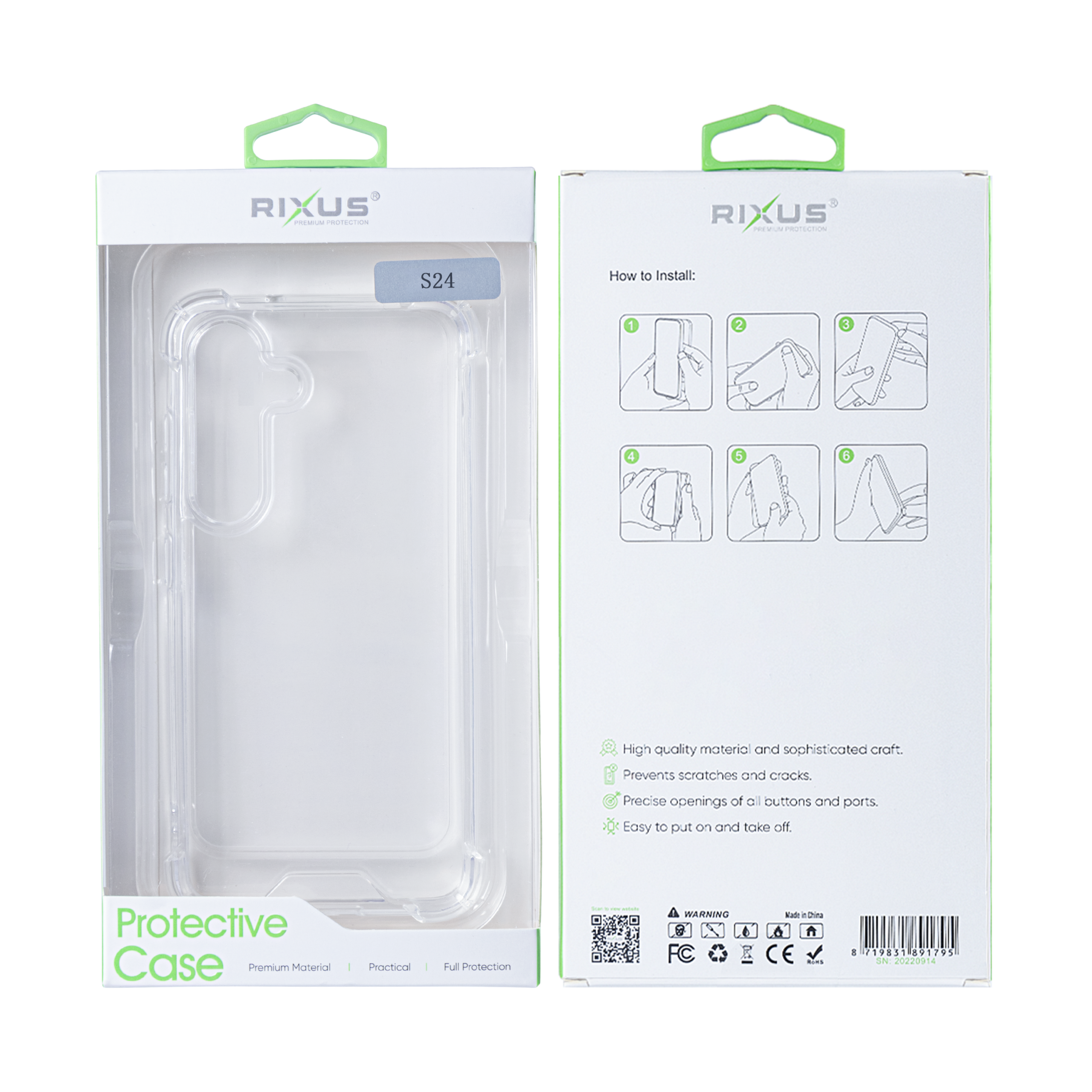 Rixus Anti-Burst Hülle für Samsung Galaxy S24, S25 Transparent – Bild 6