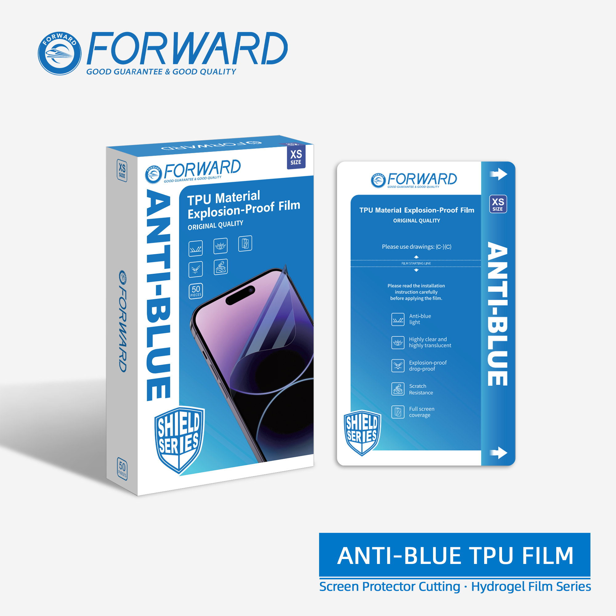 FORWARD 7 inch Anti-blue Flexible Explosion-proof Film (XS) (50er-Pack) – Bild 3