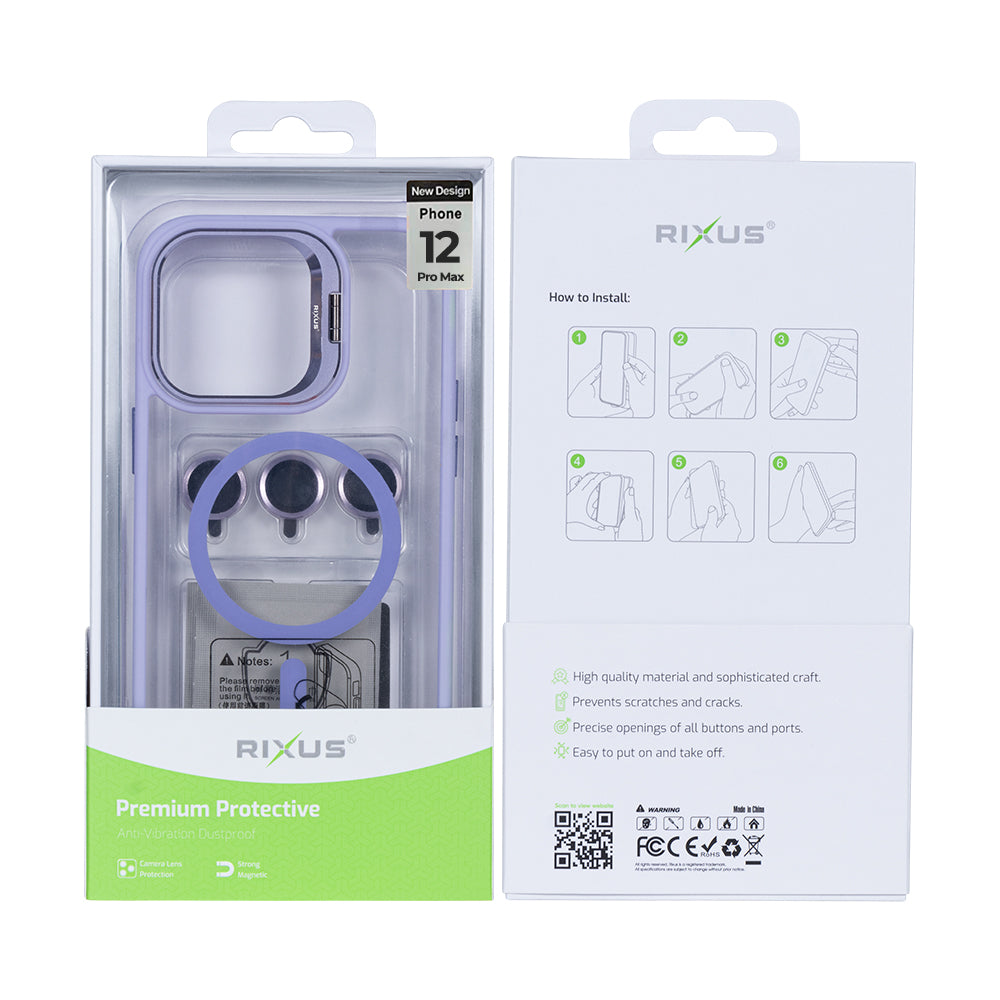 Rixus Classic 03 Hülle mit MagSafe kompatibel für Apple iPhone 12 Pro Max Light Purple – Bild 5