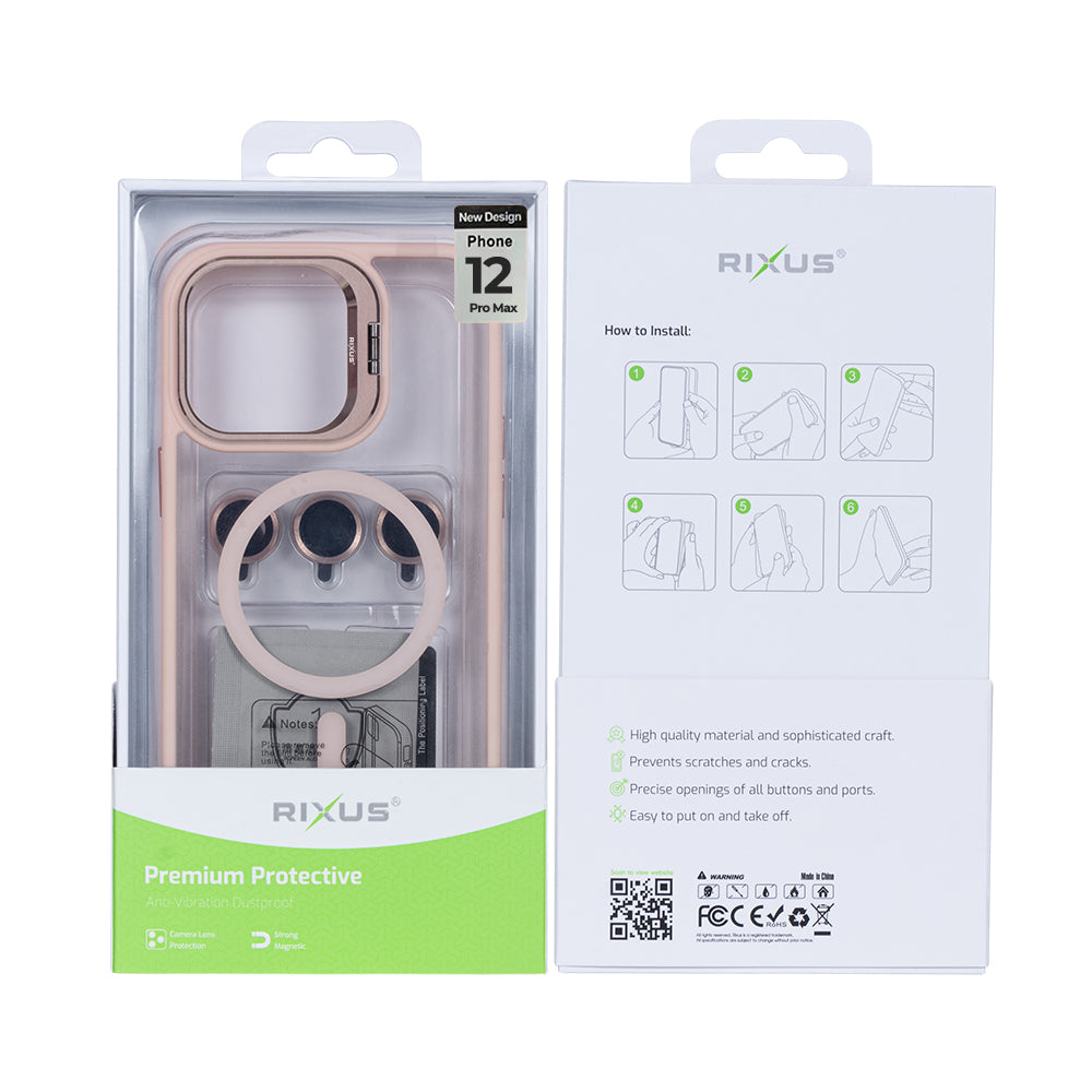 Rixus Classic 03 Hülle mit MagSafe kompatibel für Apple iPhone 12 Pro Max Light Pink – Bild 5