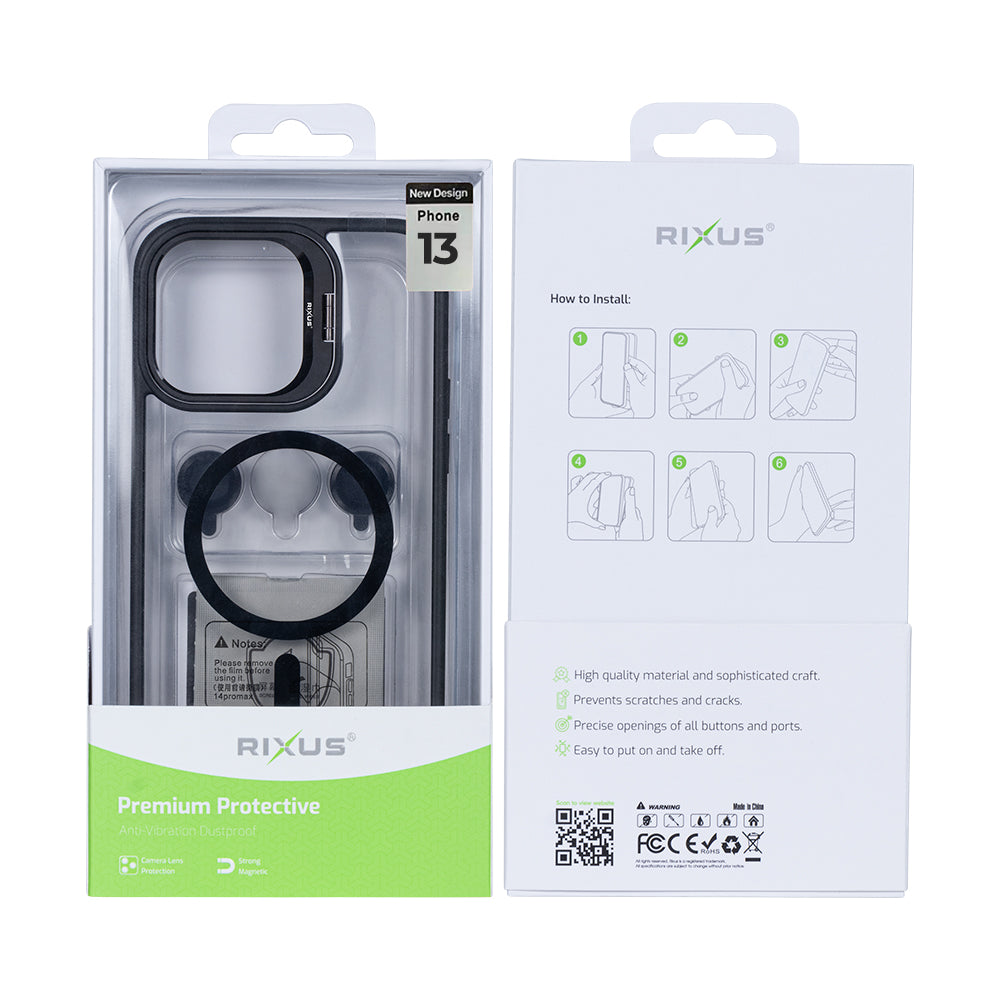 Rixus Classic 03 Hülle mit MagSafe kompatibel für Apple iPhone 13 Black – Bild 5