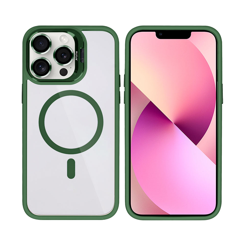 Rixus Classic 03 Hülle mit MagSafe kompatibel für Apple iPhone 12, 12 Pro Dark Green – Bild 3