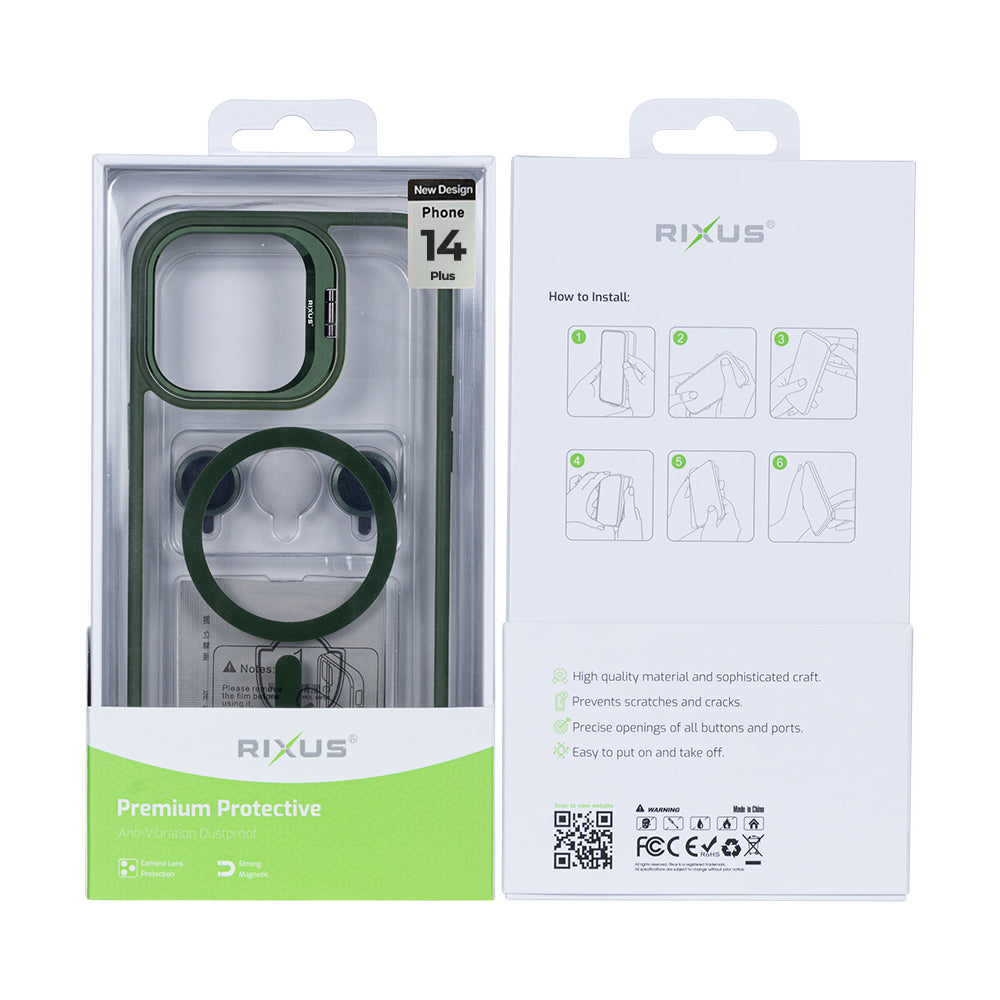 Rixus Classic 03 Hülle mit MagSafe kompatibel für Apple iPhone 14 Plus Dark Green – Bild 5