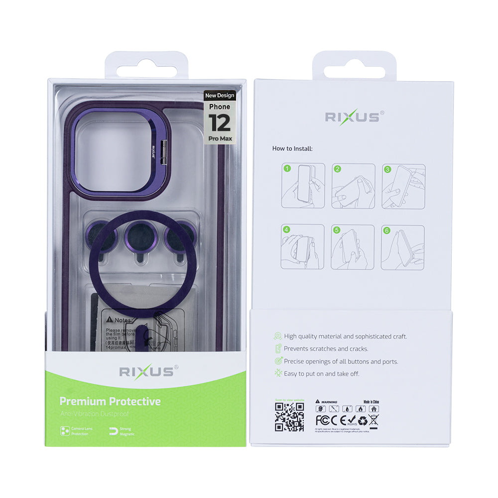 Rixus Classic 03 Hülle mit MagSafe kompatibel für Apple iPhone 12 Pro Max Deep Purple – Bild 5