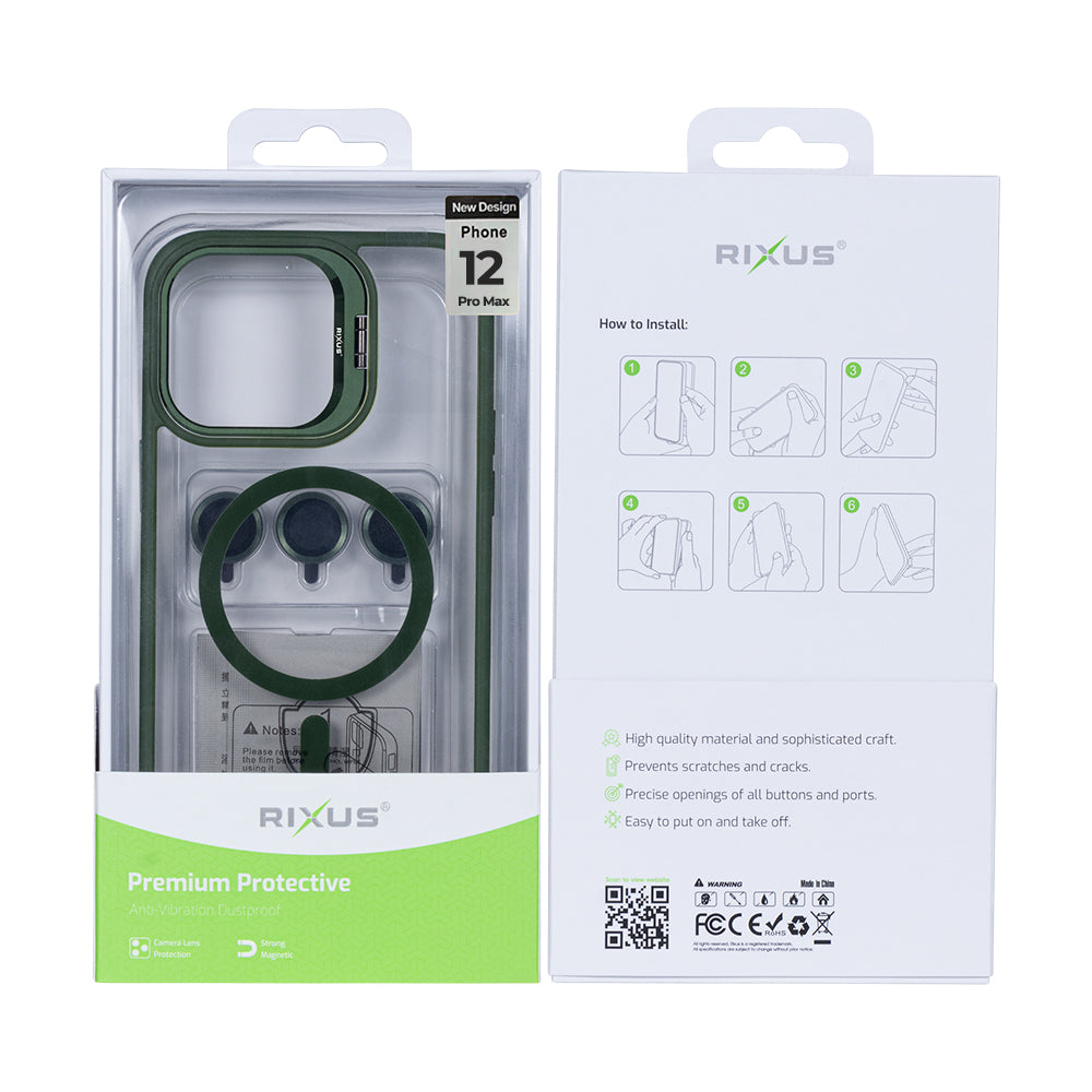 Rixus Classic 03 Hülle mit MagSafe kompatibel für Apple iPhone 12 Pro Max Dark Green – Bild 5