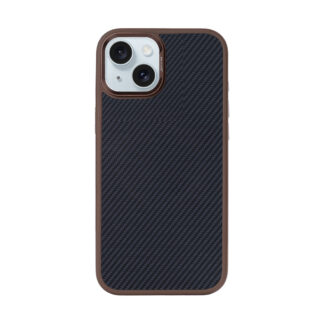 Rixus Mag Carbon mit MagSafe kompatibel für Apple iPhone 15 Brown