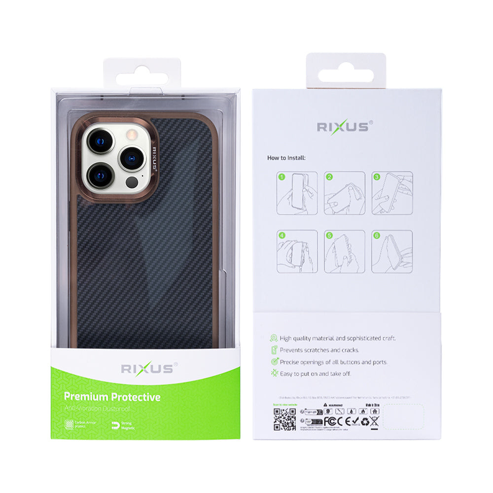 Rixus Mag Carbon MagSafe Hülle für iPhone 15 16 17 Modell & Farbe – Bild 114
