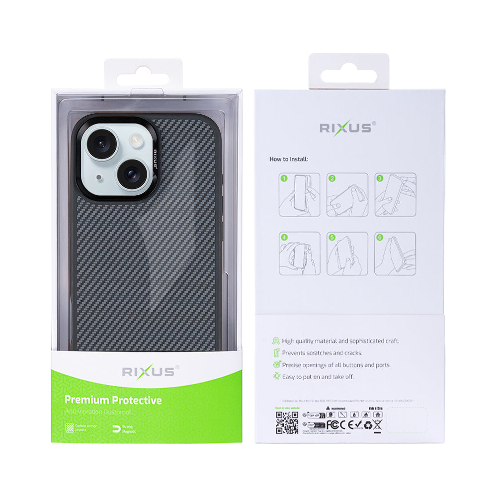 Rixus Mag Carbon mit MagSafe kompatibel für Apple iPhone 13 Titanium Black – Bild 6