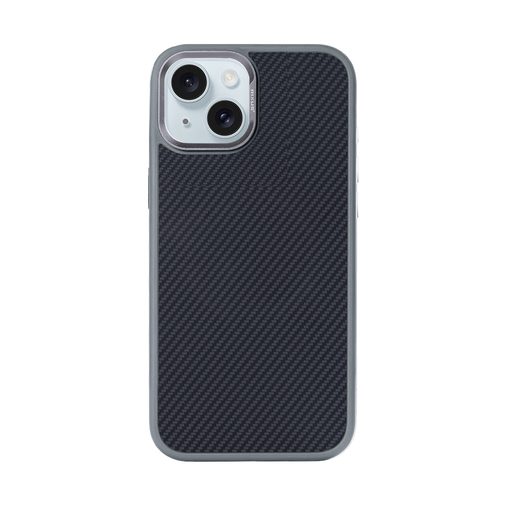 Rixus Mag Carbon mit MagSafe kompatibel für Apple iPhone 13 Titanium Grey