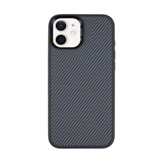 Rixus Mag Carbon mit MagSafe kompatibel für Apple iPhone 12, 12 Pro Titanium Black