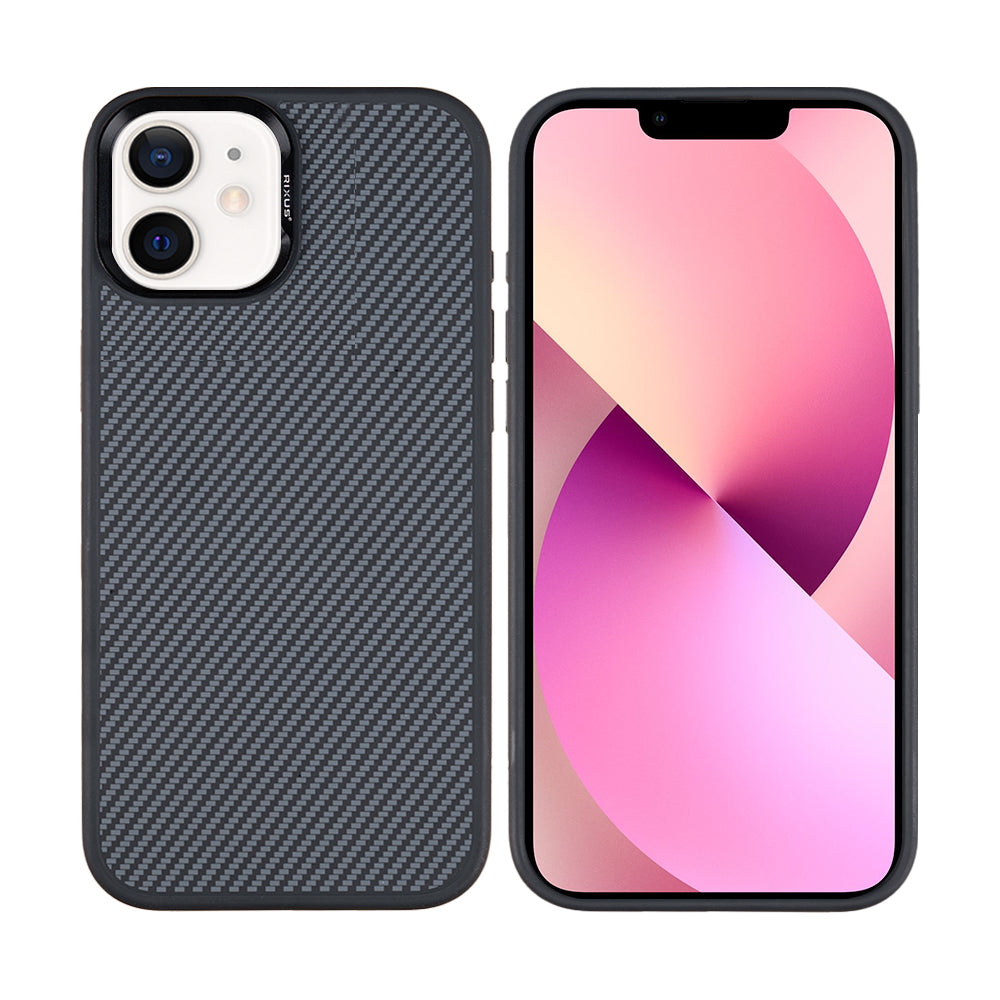 Rixus Mag Carbon mit MagSafe kompatibel für Apple iPhone 12, 12 Pro Titanium Black – Bild 3