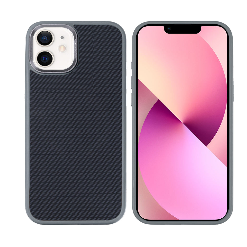 Rixus Mag Carbon mit MagSafe kompatibel für Apple iPhone 12, 12 Pro Titanium Grey – Bild 3