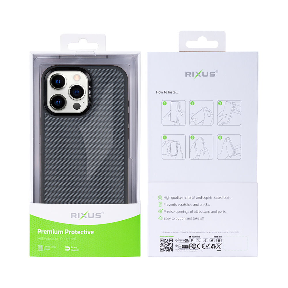 Rixus Mag Carbon MagSafe Hülle für iPhone 15 16 17 Modell & Farbe – Bild 198