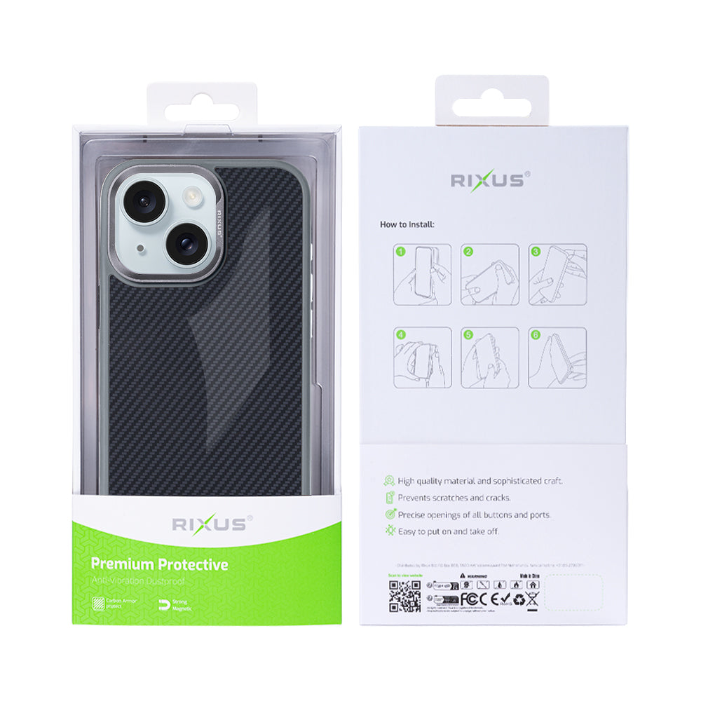 Rixus Mag Carbon MagSafe Hülle für iPhone 15 16 17 Modell & Farbe – Bild 104