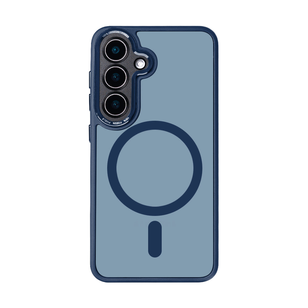 Rixus Classic 04 Hülle mit MagSafe kompatibel für Samsung Galaxy S25 Plus Dark Blue