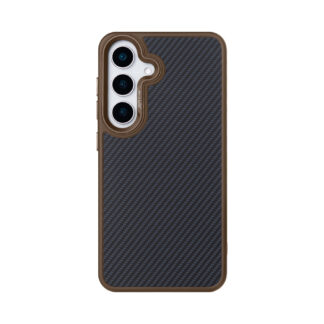 Rixus Mag Carbon mit MagSafe kompatibel für Samsung Galaxy S25 Brown