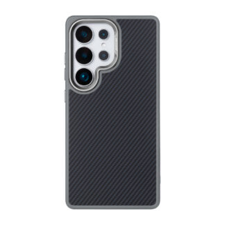 Rixus Mag Carbon mit MagSafe kompatibel für Samsung Galaxy S25 Ultra Titanium Grey