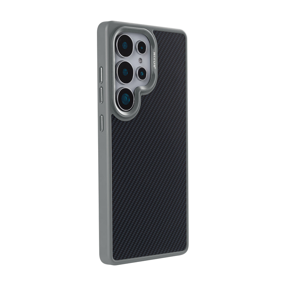 Rixus Mag Carbon mit MagSafe kompatibel für Samsung Galaxy S25 Ultra Titanium Grey – Bild 4