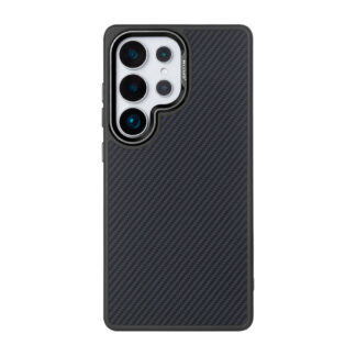 Rixus Mag Carbon mit MagSafe kompatibel für Samsung Galaxy S25 Ultra Titanium Black