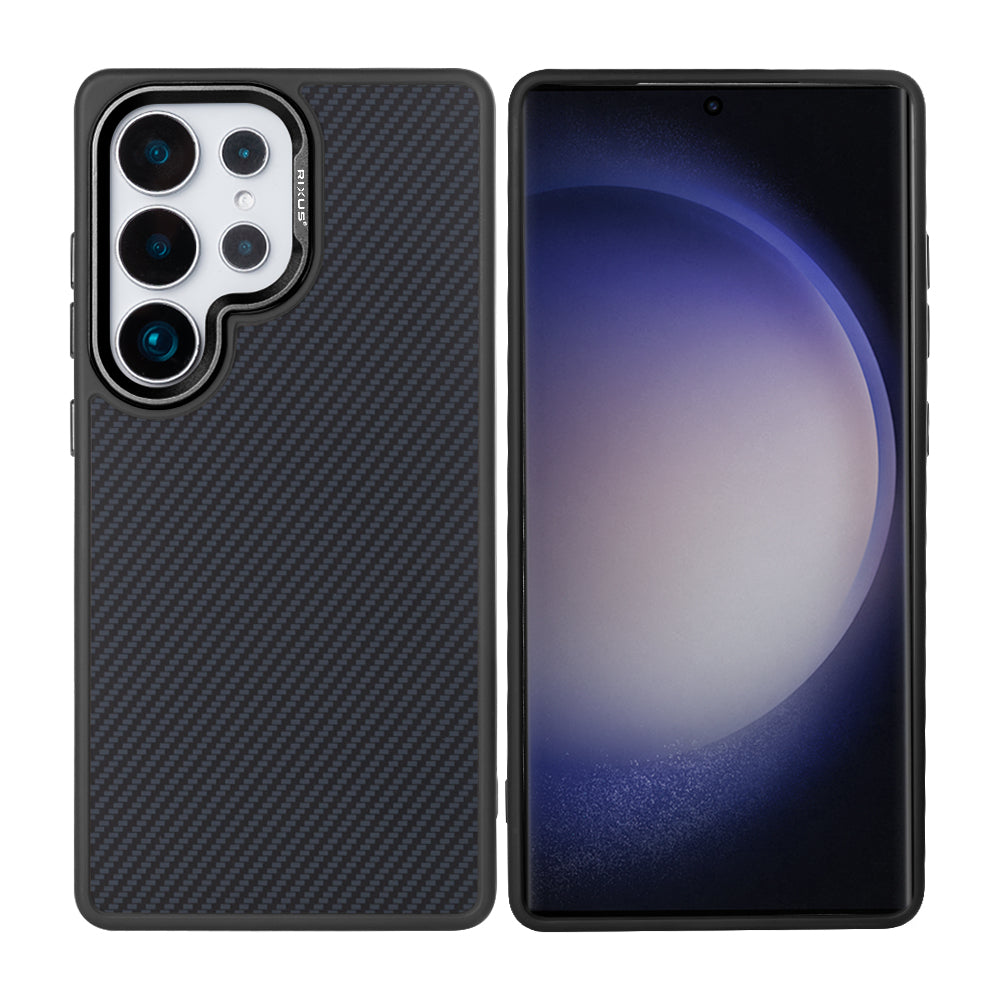 Rixus Mag Carbon mit MagSafe kompatibel für Samsung Galaxy S25 Ultra Titanium Black – Bild 3