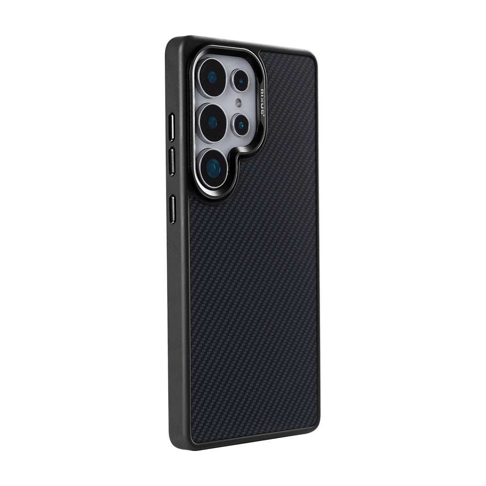 Rixus Mag Carbon mit MagSafe kompatibel für Samsung Galaxy S25 Ultra Titanium Black – Bild 4