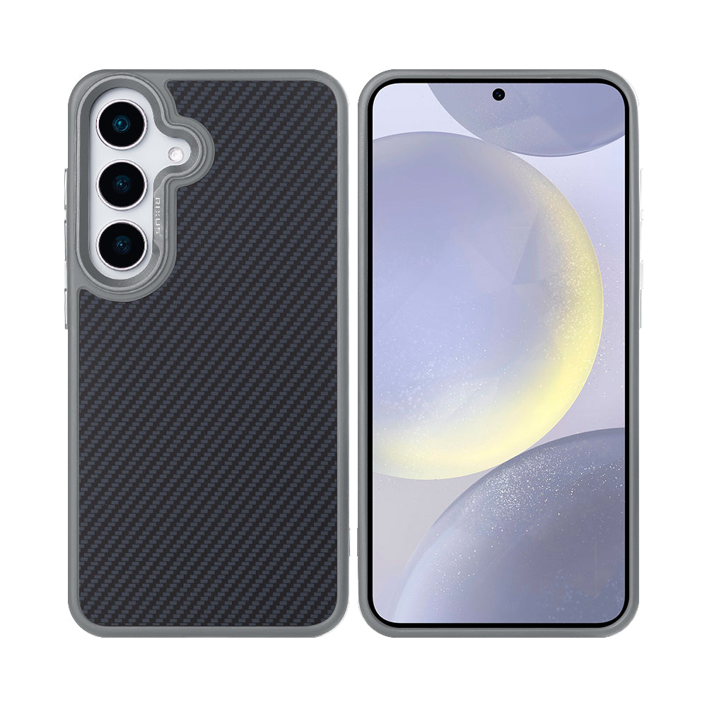 Rixus Mag Carbon mit MagSafe kompatibel für Samsung Galaxy S25 Plus Titanium Grey – Bild 3