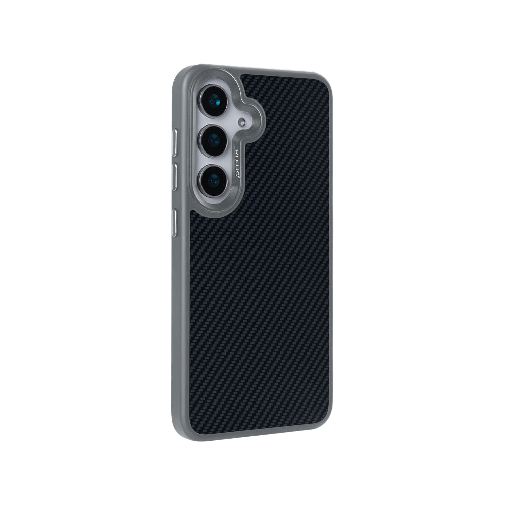 Rixus Mag Carbon mit MagSafe kompatibel für Samsung Galaxy S25 Plus Titanium Grey – Bild 4