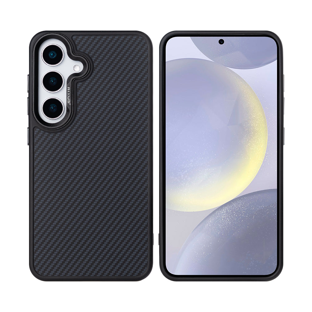 Rixus Mag Carbon mit MagSafe kompatibel für Samsung Galaxy S25 Plus Titanium Black – Bild 3
