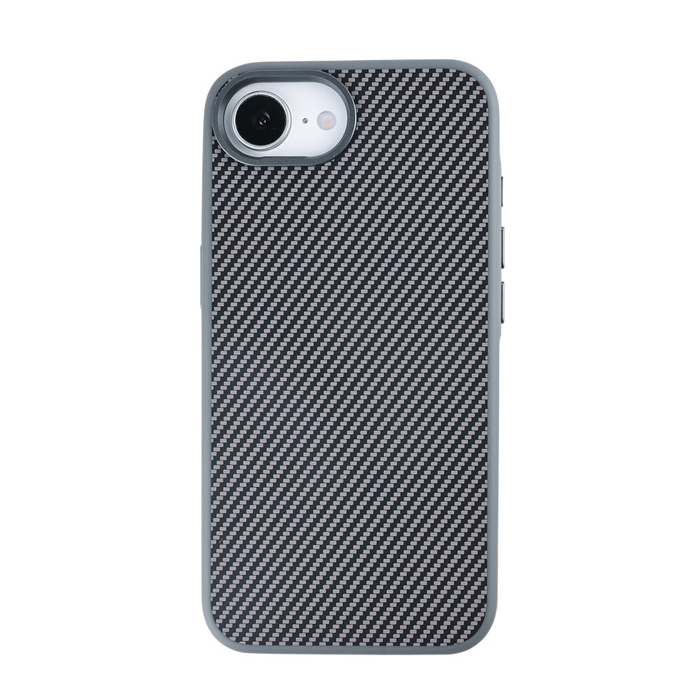 Rixus Mag Carbon mit MagSafe kompatibel für Apple iPhone 16e, 17e Titanium Grey