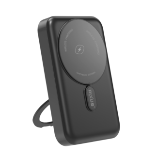 Rixus RXPB71B MagSafe kompatibel Powerbank 10000mAh mit Foldable Stand Black