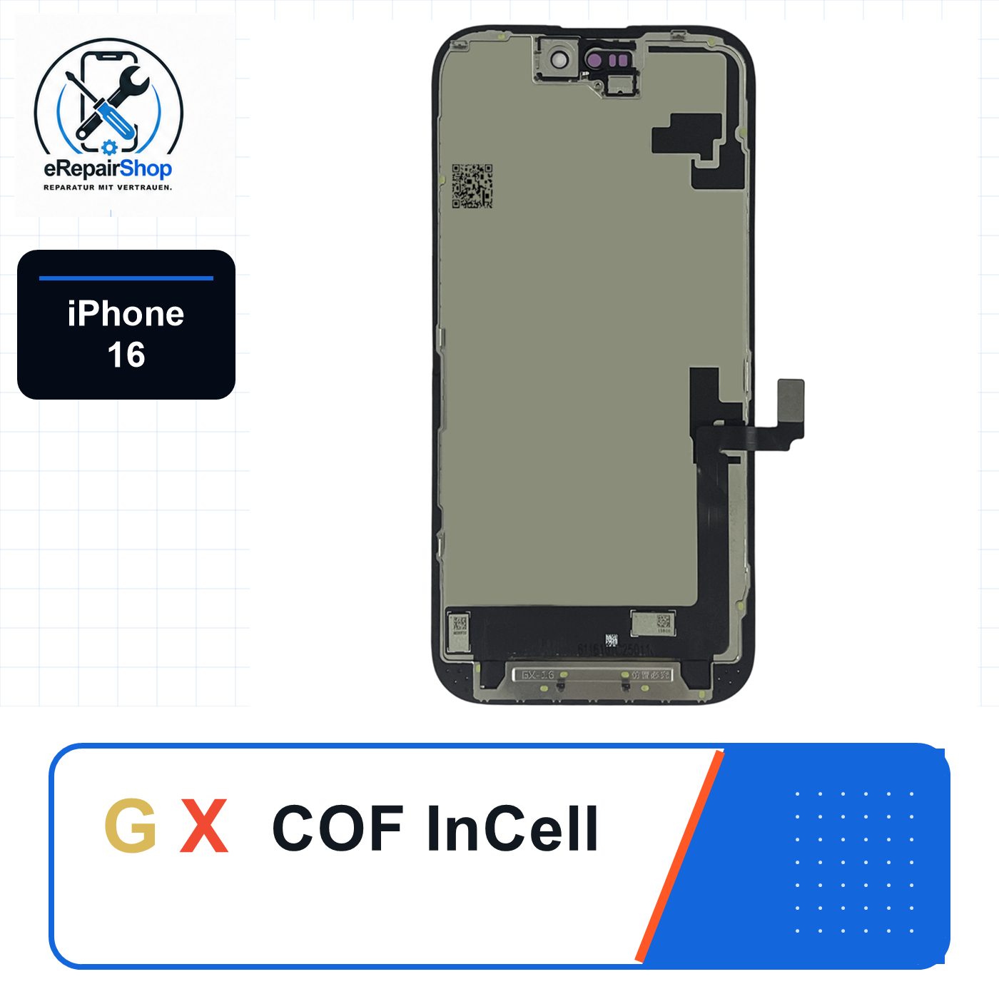 GX COF InCell Display für Apple iPhone 16 Replaceable IC GX Display
