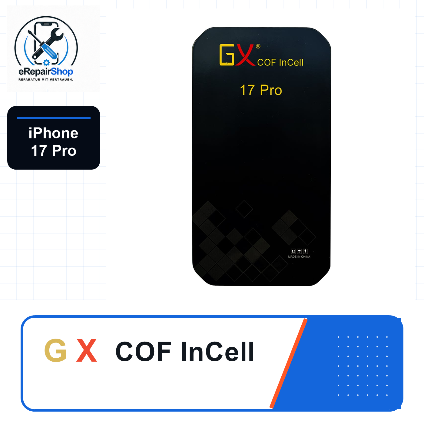 GX COF InCell Display für Apple iPhone 17 Pro 120 Hz Replaceable IC GX Display