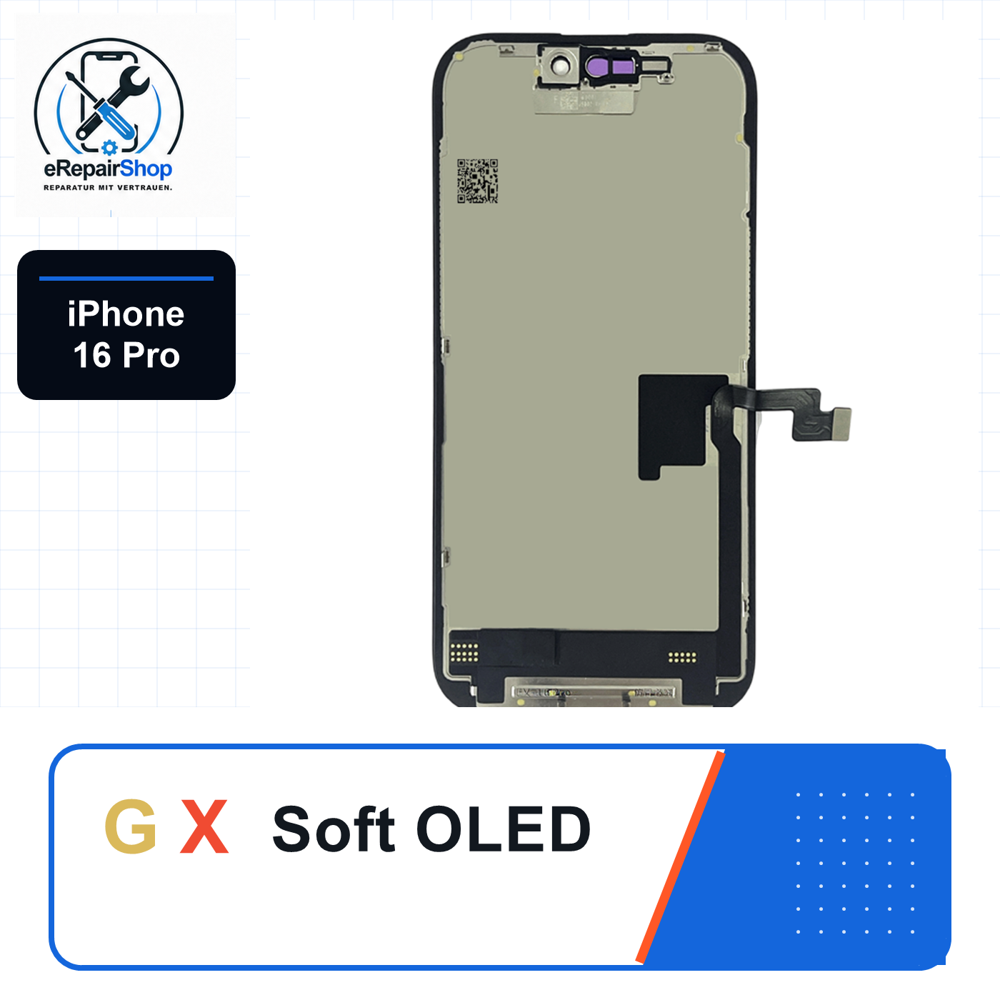 GX Soft OLED Display für Apple iPhone 16 Pro 120 Hz Replaceable IC GX Display