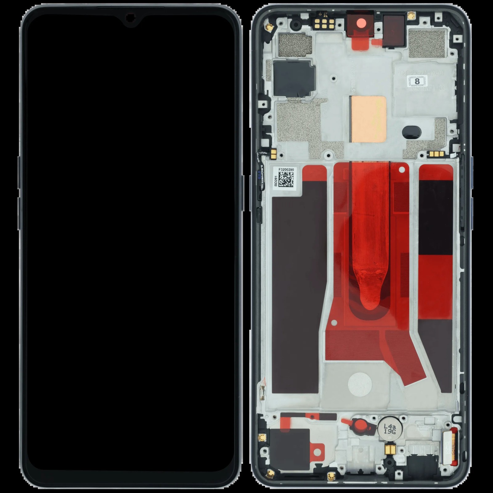 Original Display OPPO Find X2 Lite CPH2005 mit Rahmen Schwarz – Bild 2