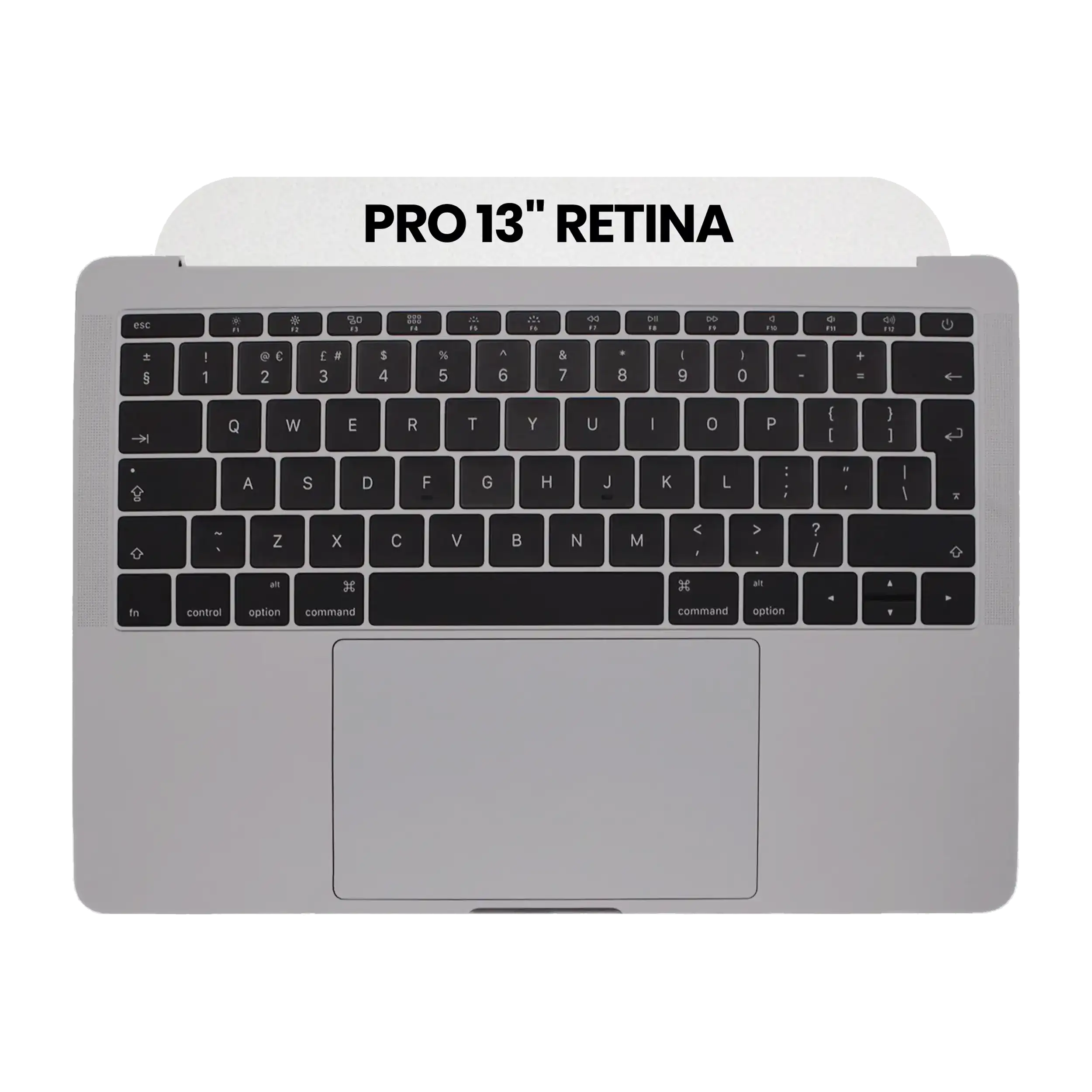 Topcase Tastatur MacBook A1708 2016 ISO UK Grau Original Grade B/C