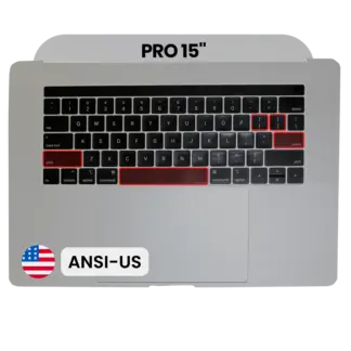 Topcase Tastatur MacBook A1990 2018-2019 ANSI US Grau Original Grade B/C