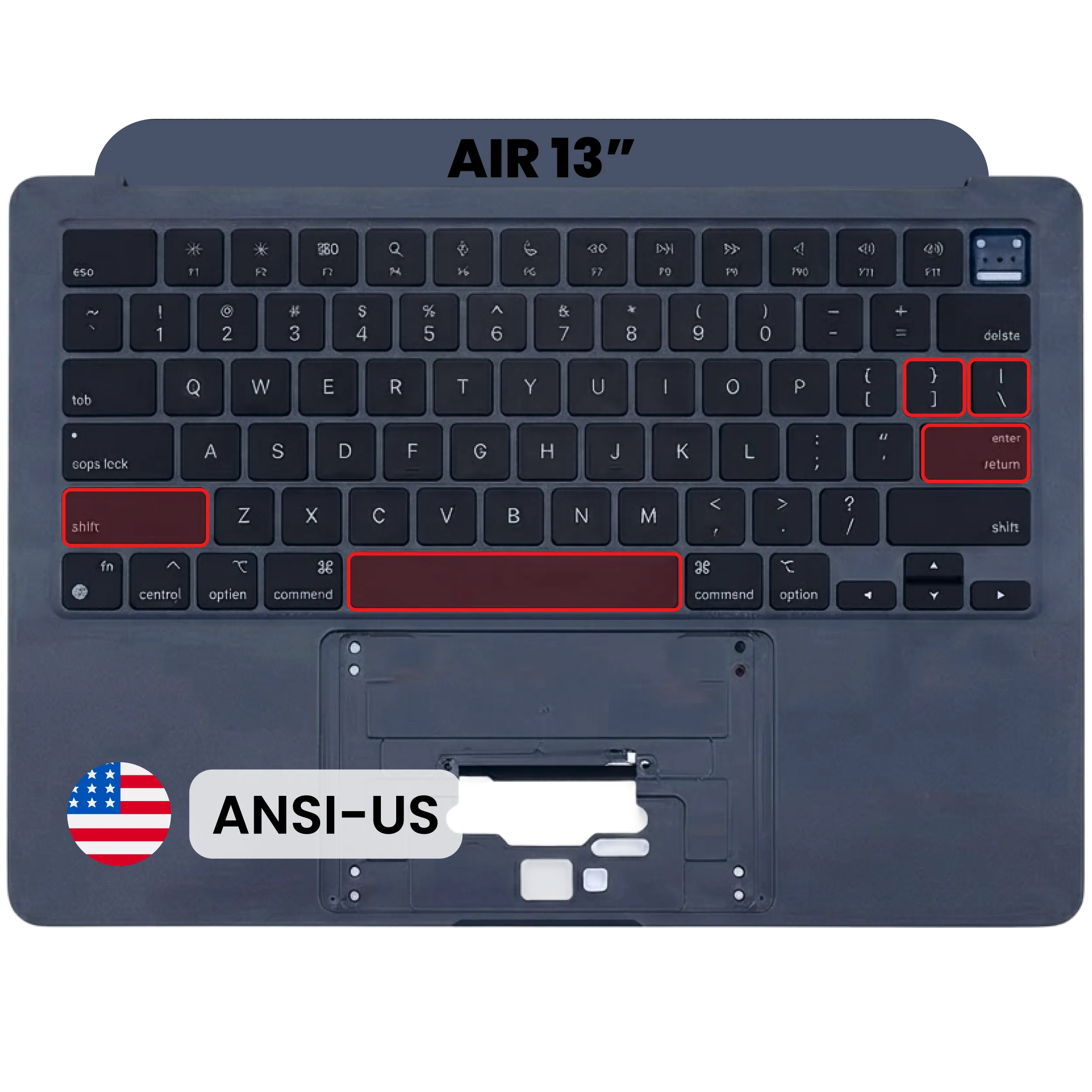 Topcase Tastatur MacBook A2681 2022 ANSI US Midnight Original Grade A