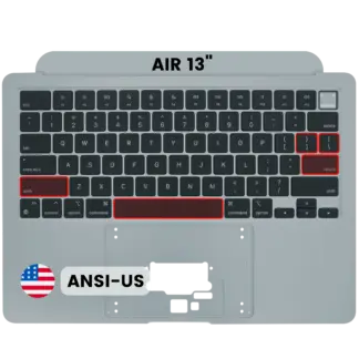 Topcase Tastatur MacBook A3113 2024 ANSI US Silber Original Grade A