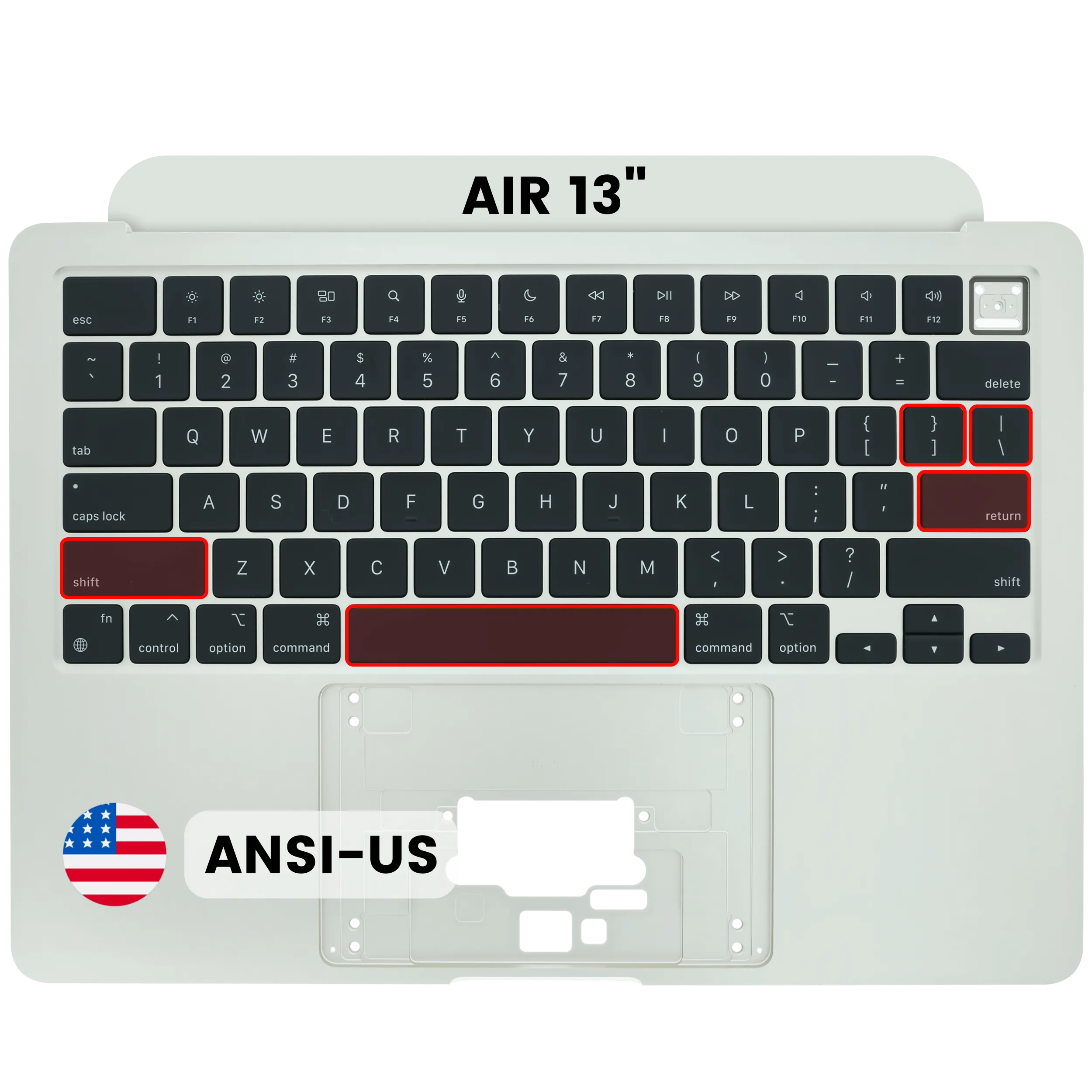 Topcase Tastatur MacBook A3113 2024 ANSI US Starlight Original Grade A