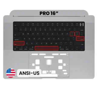 Topcase Tastatur MacBook A2485/A2780 2021 ANSI US Grau Original Grade A